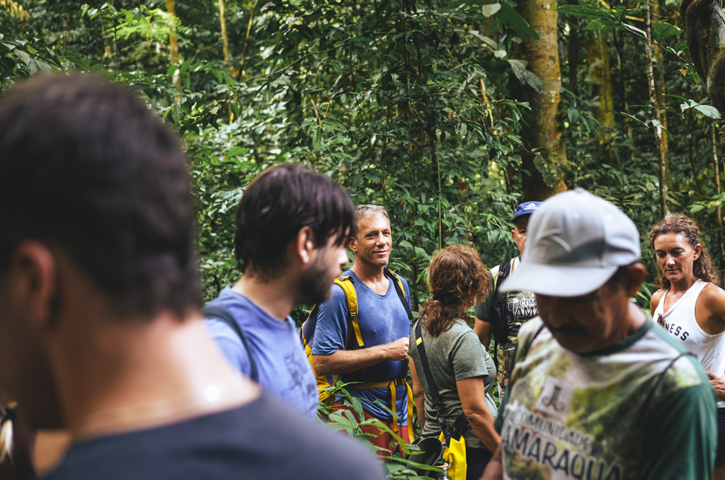 morning hike in rainforest brazil